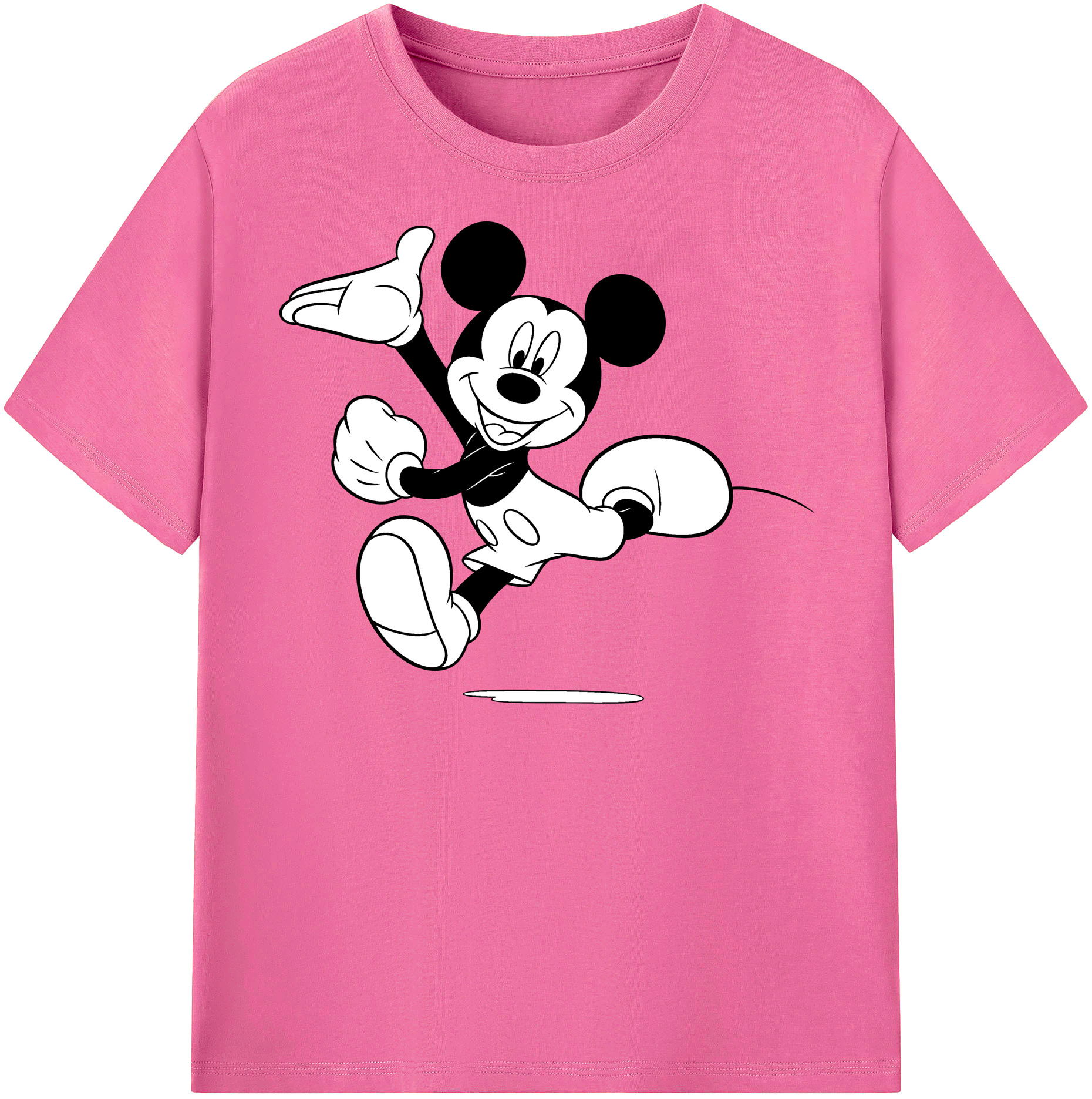 （画像用） ミッキーマウス Mickey Mouse レディースカジュアルプリントTシャツ（綿100％）